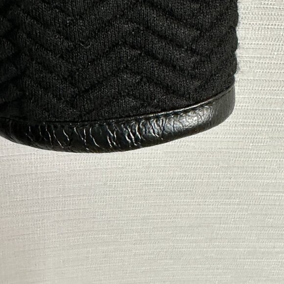 Periphery Jacket Womens Small Black Assymetrical Zip Textured Faux Leather Trim - Picture 7 of 10